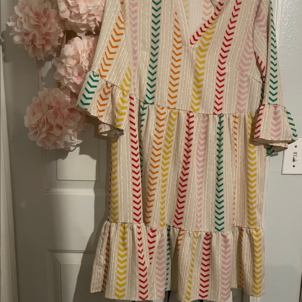 SHEIN Multicolor Chevron Dress